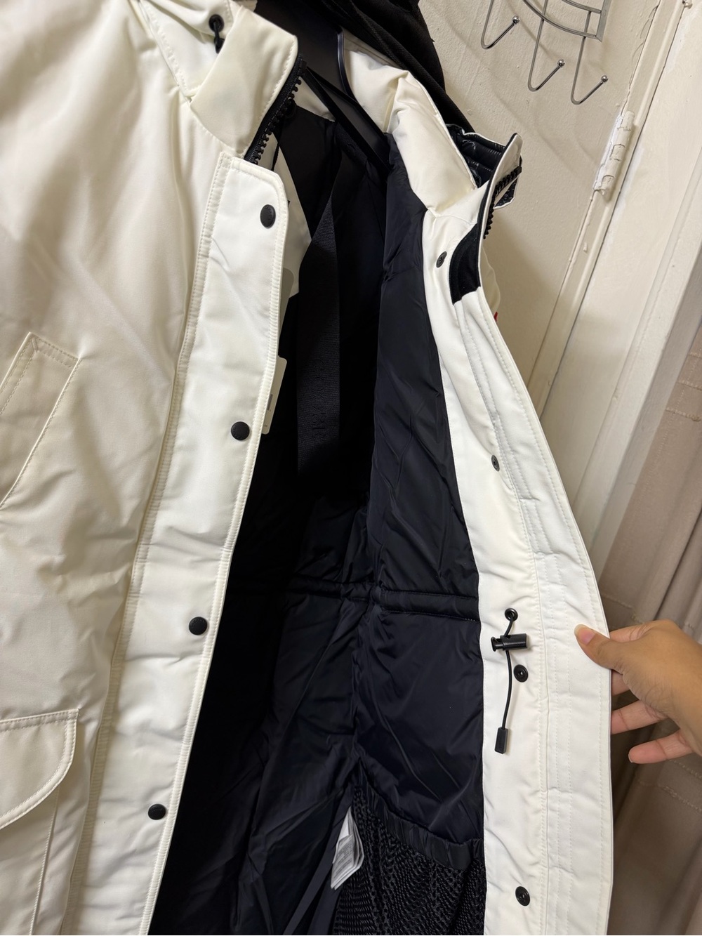 Canada Goose White and Black Insulated Parka with Hood - Picture 6 of 7